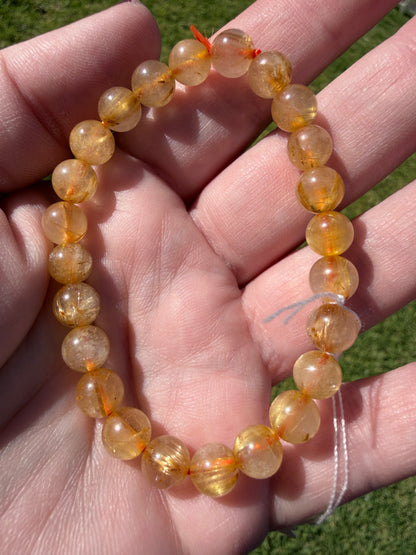 Golden Rutilated Quartz Bracelet — 8mm