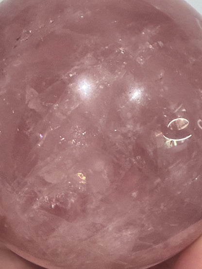 Madagascar Star Rose Quartz Sphere with Stand – 8.1 cm | 750 g