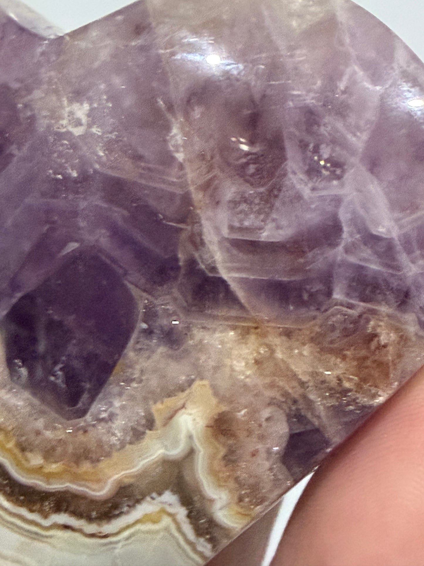 Amethyst & Banded Agate Heart 94g | 6.6 × 6.1 cm | Self-Standing I