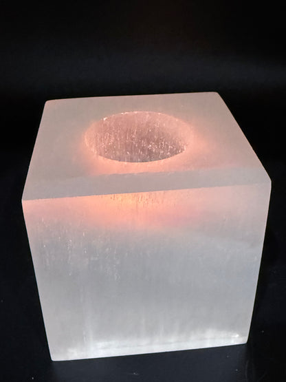 Selenite Cube Candle Holder - Crystal wonderland By Lisa