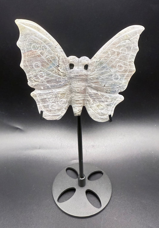Rainbow Labradorite Butterfly on Stand