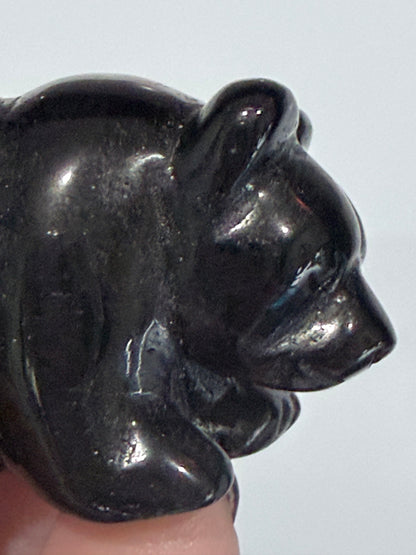 Black Obsidian Bear Carving