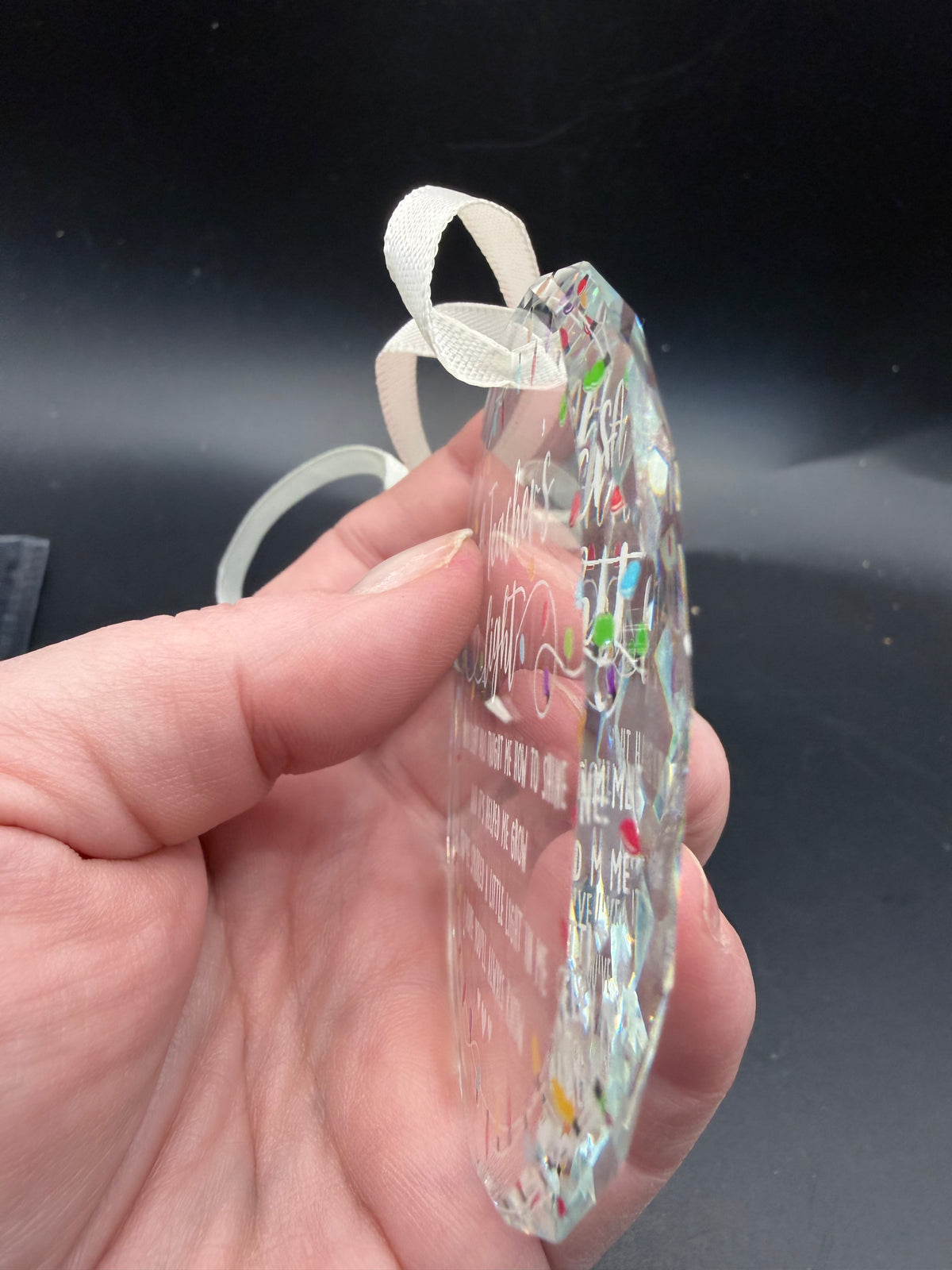 Glass Teacher Ornament – “A Teacher’s Light”