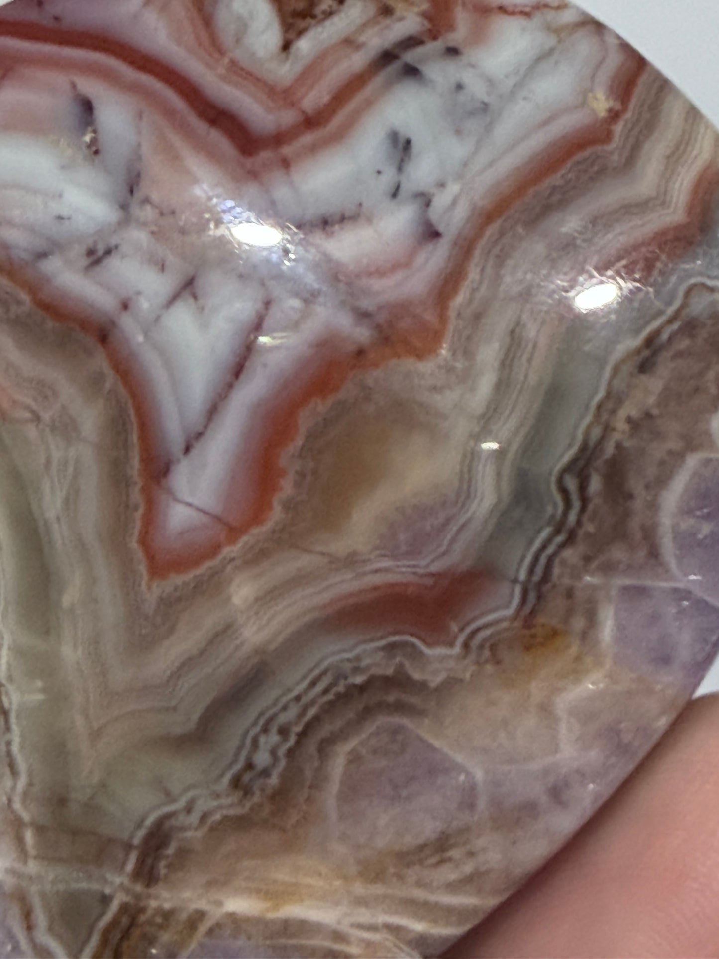 Amethyst & Agate Banded Heart – Free-Standing | 7.4 × 6.8 cm | 150 g B
