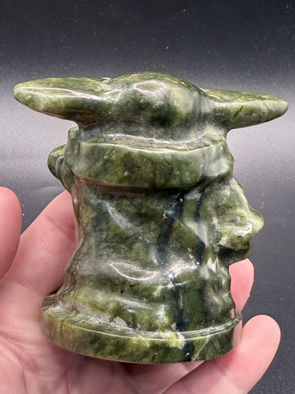 Baby Yoda (Grogu) in Serpentine Jade 342g 8cm