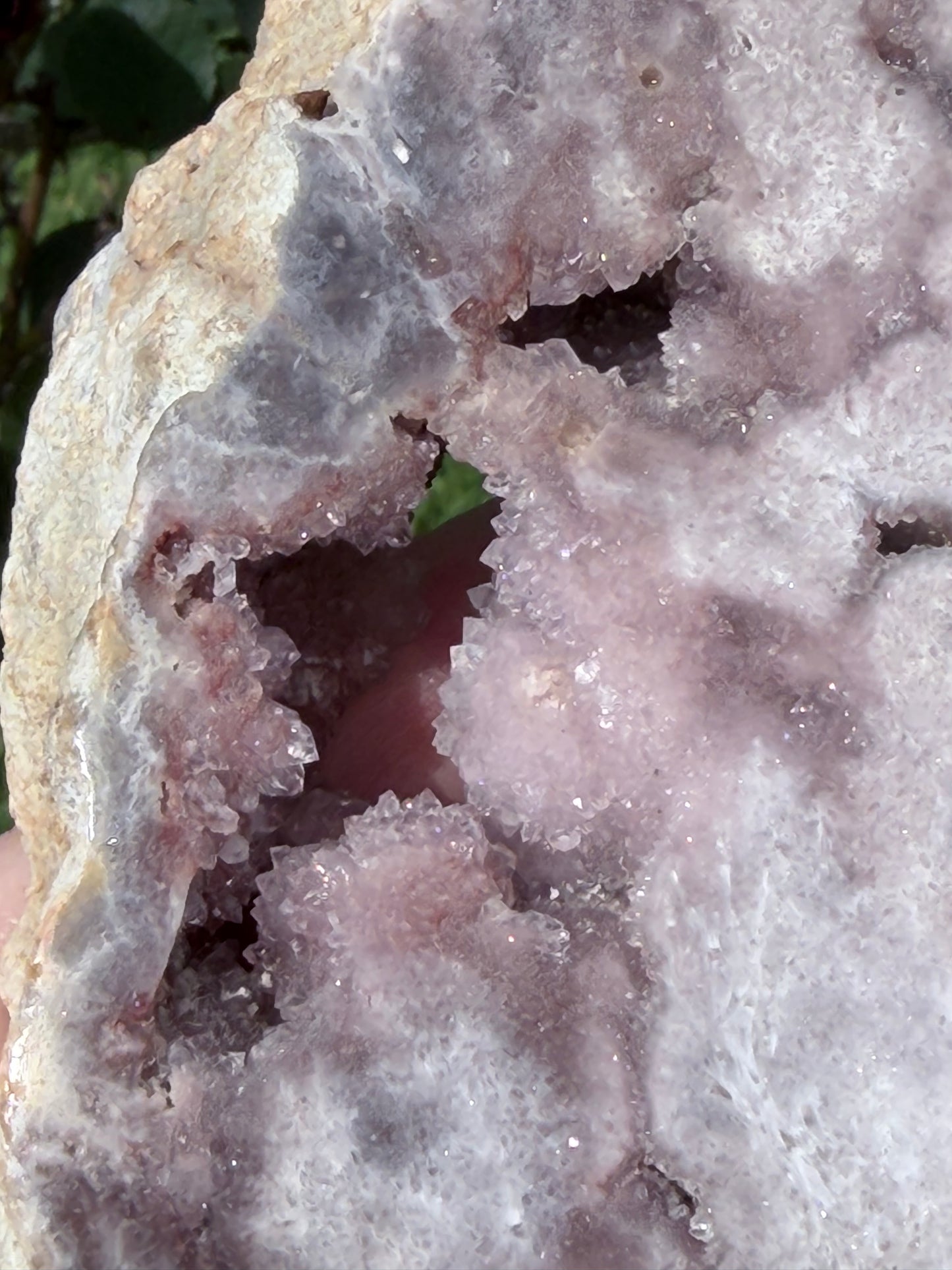 Large Botryoidal Pink Amethyst Druzy Slab on Stand – 3.2kg | 45cm Brazilian Statement Piece