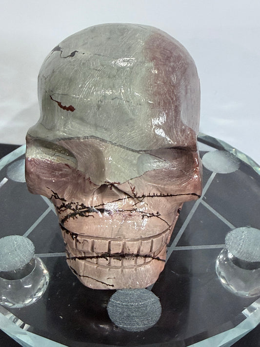 Picture Jasper Skull Carving – 407g