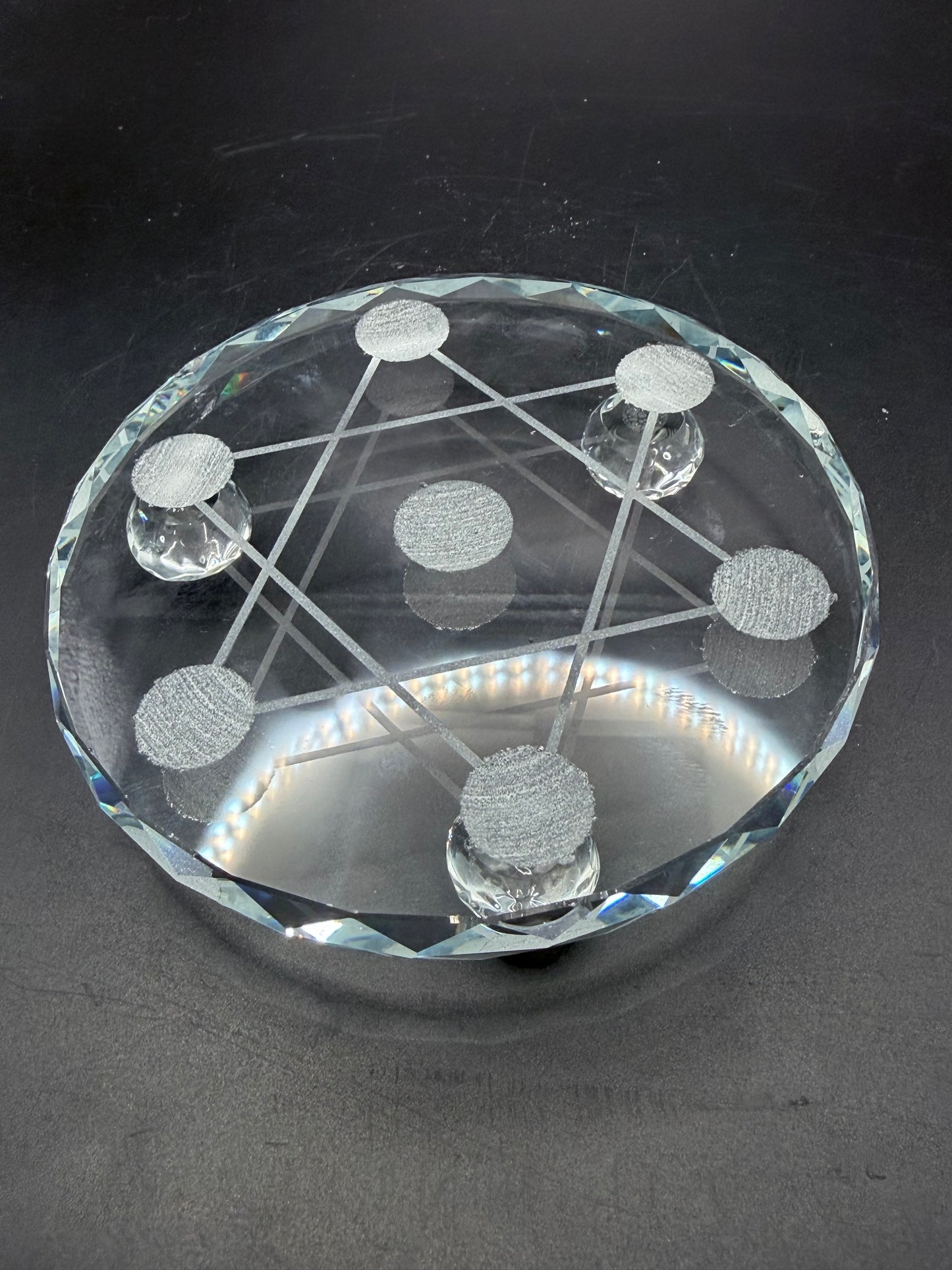 7 Chakras Crystal Grid Plate – Glass