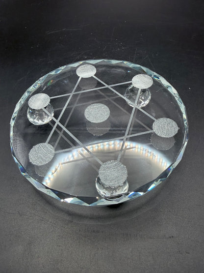 7 Chakras Crystal Grid Plate – Glass