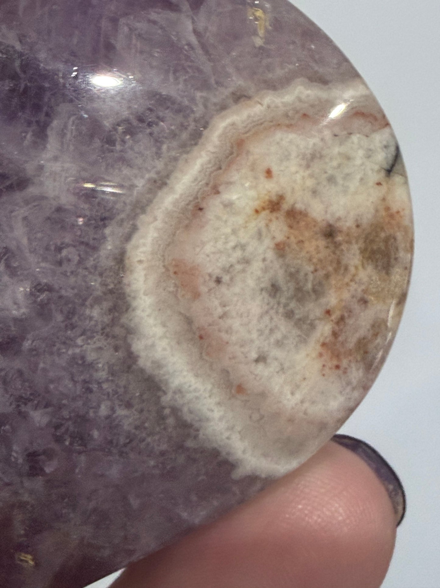 Amethyst & Agate Banded Heart – Self-Standing | 7.2 × 6.6 cm | 146g C