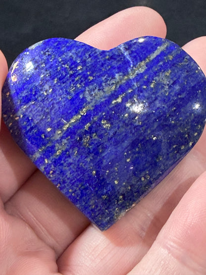 Lapis Lazuli Heart – Deep Blue with Natural Pyrite | 4.4 cm | 61g A