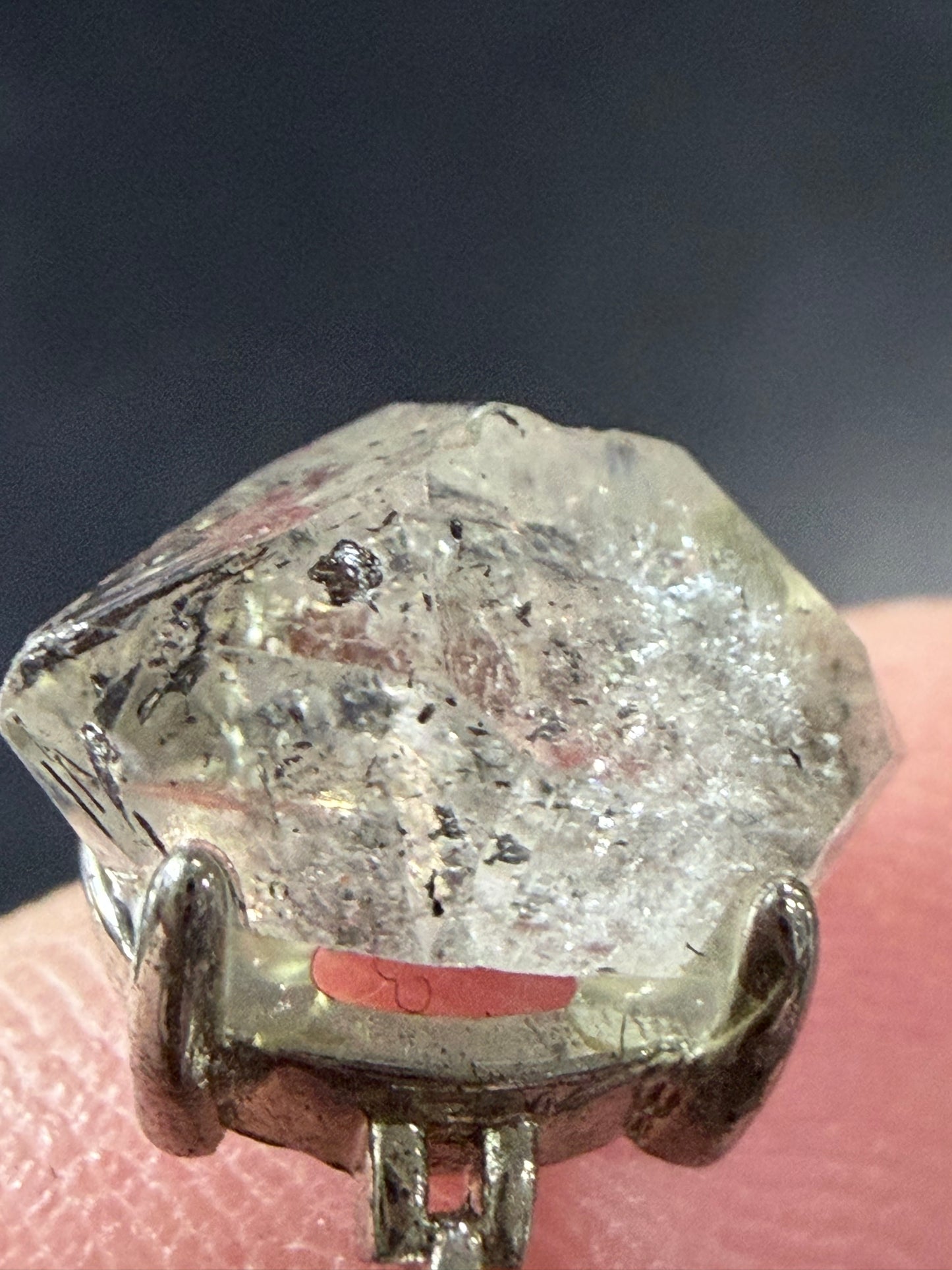 Natural Herkimer Diamond Quartz Ring | Double-Terminated Crystal B