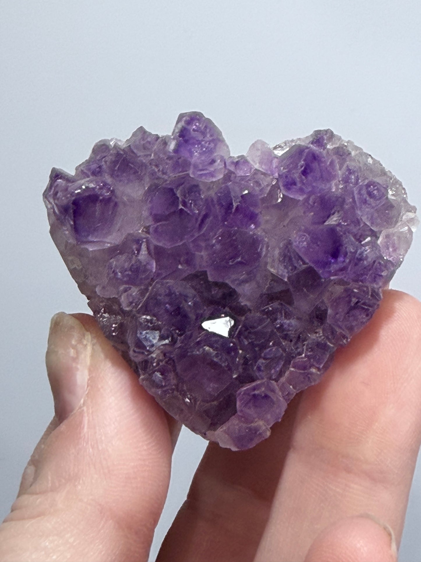 Amethyst Druzy Heart Cluster With Stand (A)