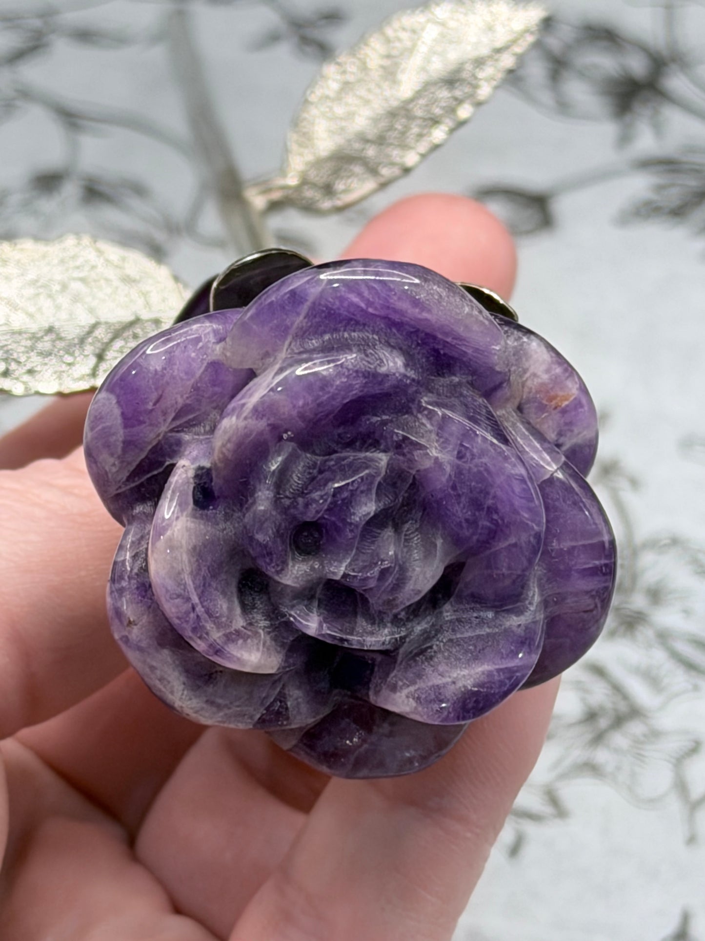Dream Amethyst Crystal Rose Stem (22cm)