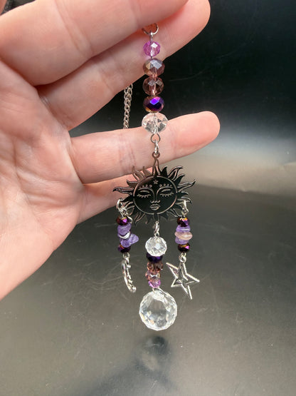 Amethyst & Crystal Sun Suncatcher
