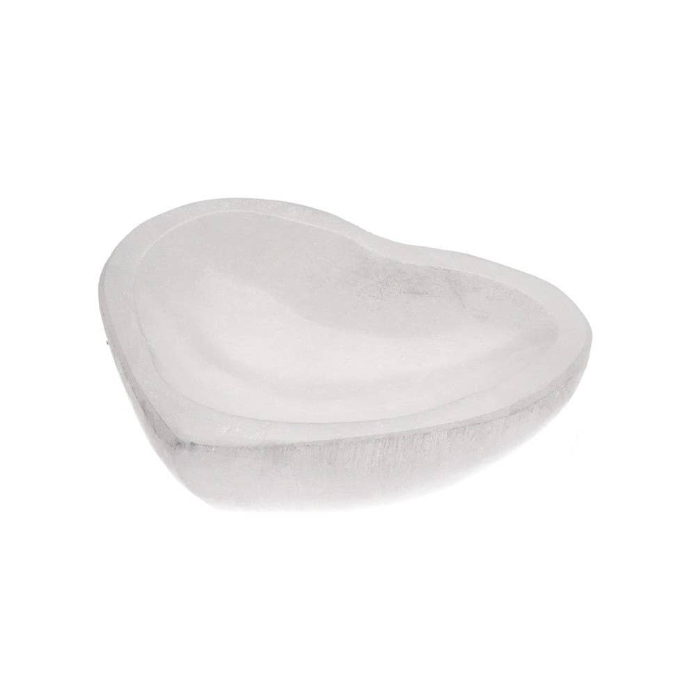 Small Selenite Heart Bowl.- Purification
