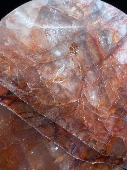 Fire Quartz Heart on Custom Stand