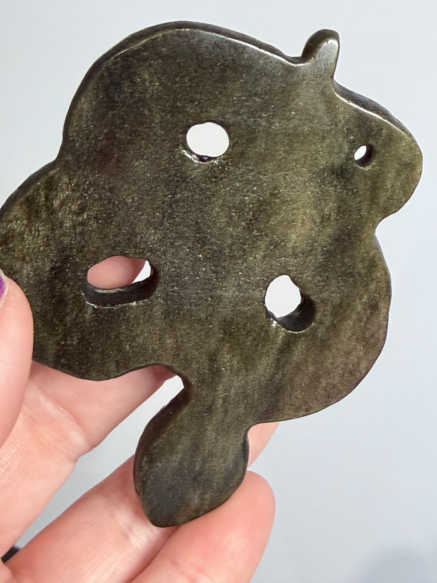 Gold Sheen Obsidian Snake Carving