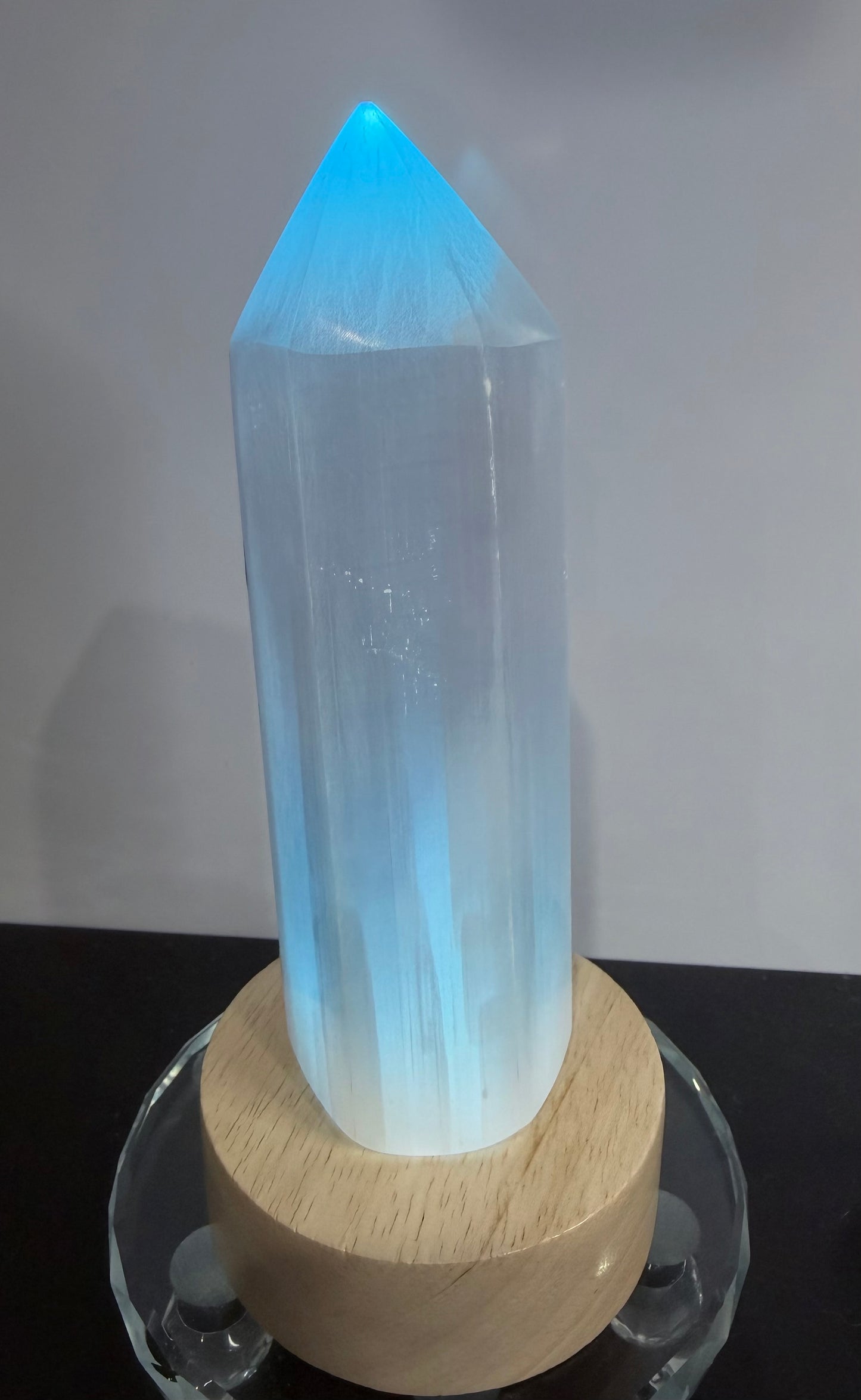 Selenite Crystal Tower with USB Light Base – 15.5cm | 500g