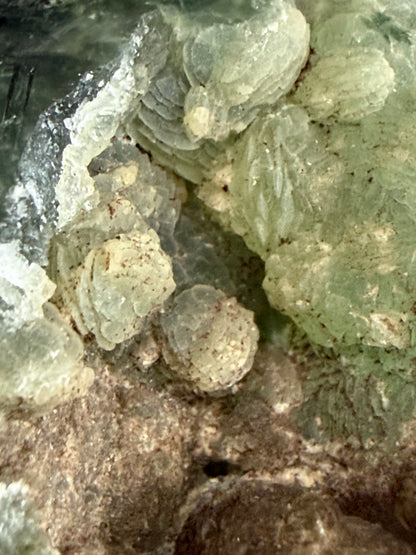 Botryoidal Prehnite with Epidote & Calcite Sphere B - 5cm