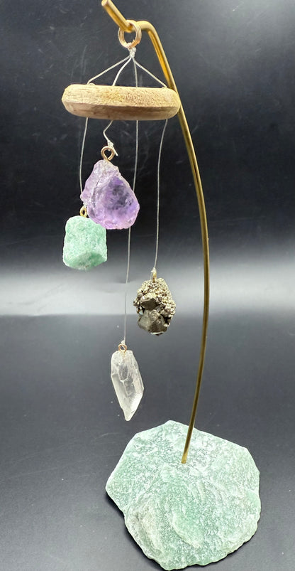 Crystal Mobile with Green Aventurine Base