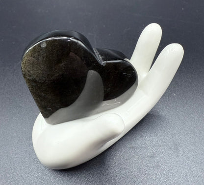 Golden Sheen Obsidian Heart – 5.2 x 4.8cm