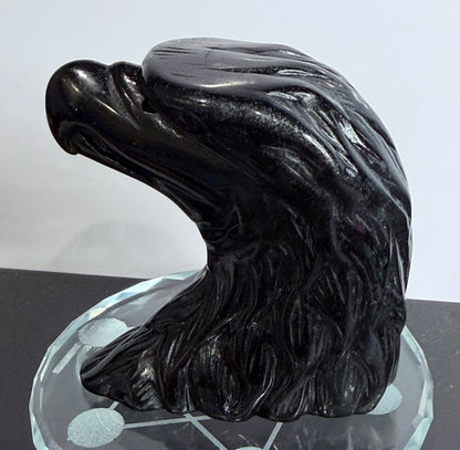 Black Obsidian Eagle Carving – 10 × 10 cm | 420 g