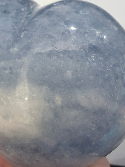 Blue Calcite Chubby Heart– 263g - 7.5cm