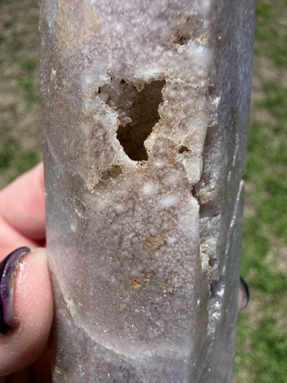 Flower Agate Druzy Tower 10.5 × 3.6 cm | 160 g