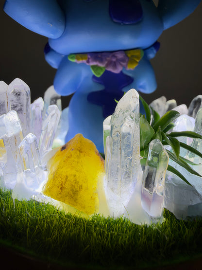 Stitch Crystal Garden USB Lamp – Approx. 11 cm Base