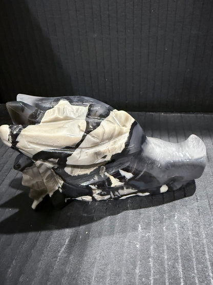 Volcano Agate Dragon Head | UV Reactive | 580g | 12.2 × 8cm