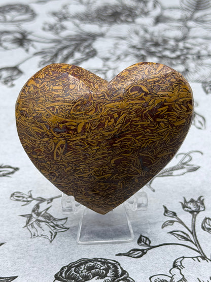 Calligraphy Stone Heart (Calligraphy Jasper / Mariyam Jasper) – 113g | 6 x 5.4cm