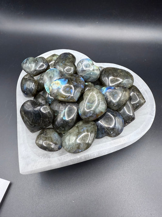 Mini Labradorite Hearts with Beautiful Flash