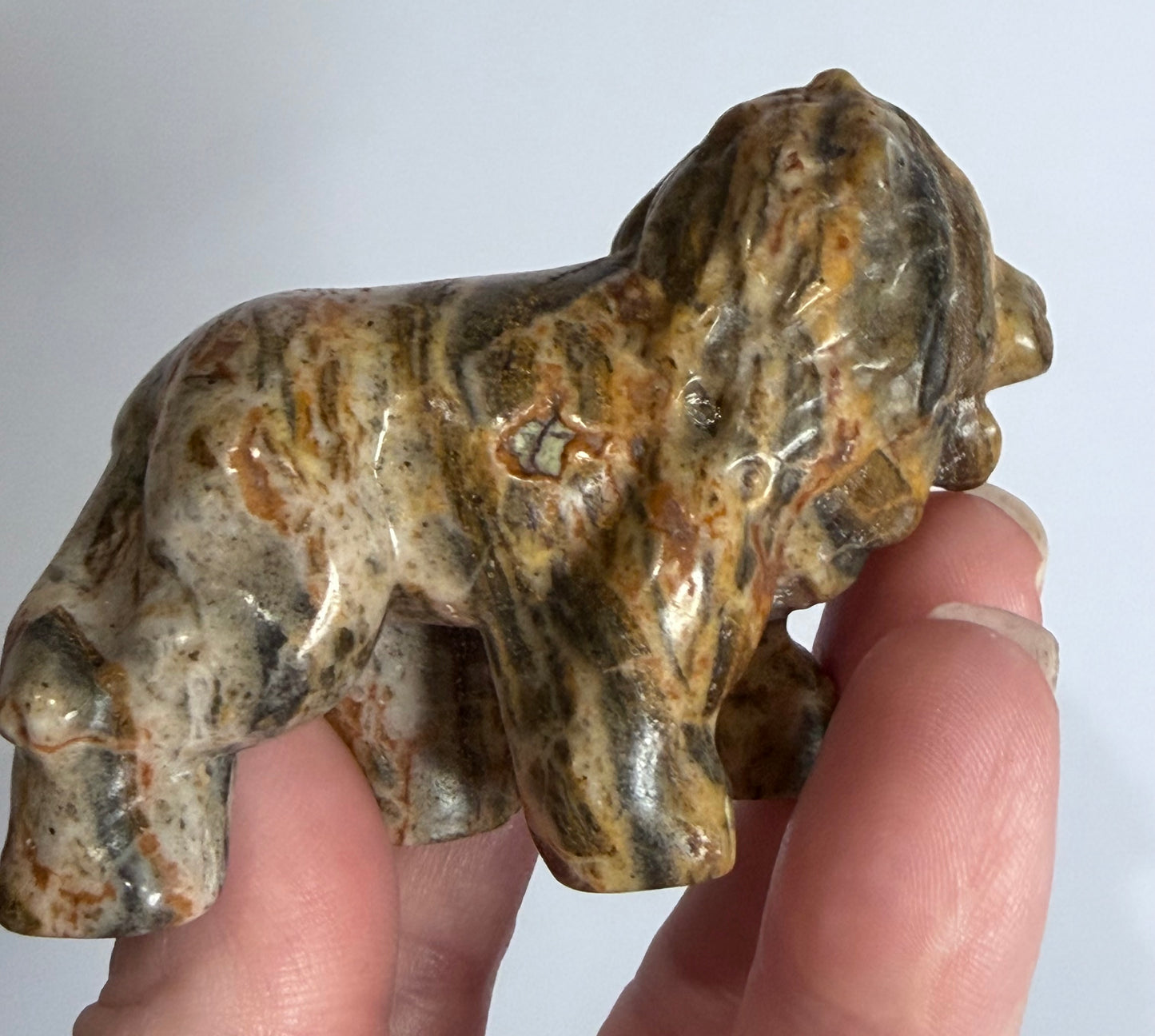Madagascar Jasper Lion Carving – 7 × 6 cm
