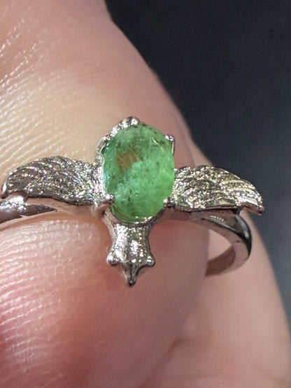 Adjustable Green Aventurine Bird Ring