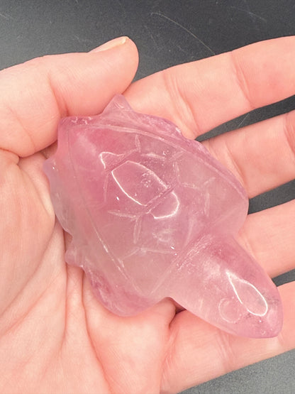 Pink Fluorite Turtle Carving