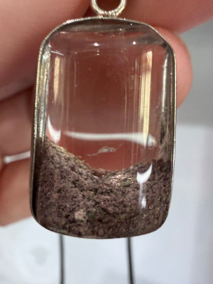 Garden Quartz (Lodolite) Pendant – Landscape Crystal with Cord (3.7cm)