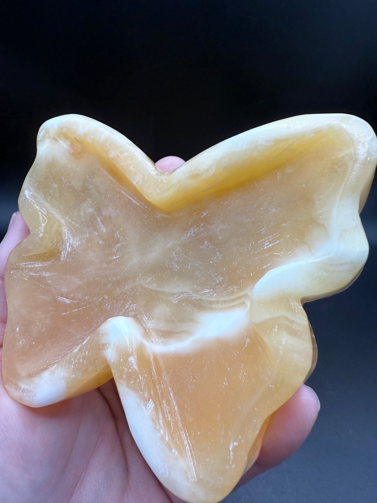 Yellow Calcite Butterfly Dish