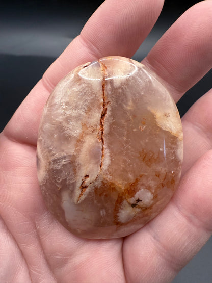 Flower Agate Palm Stone