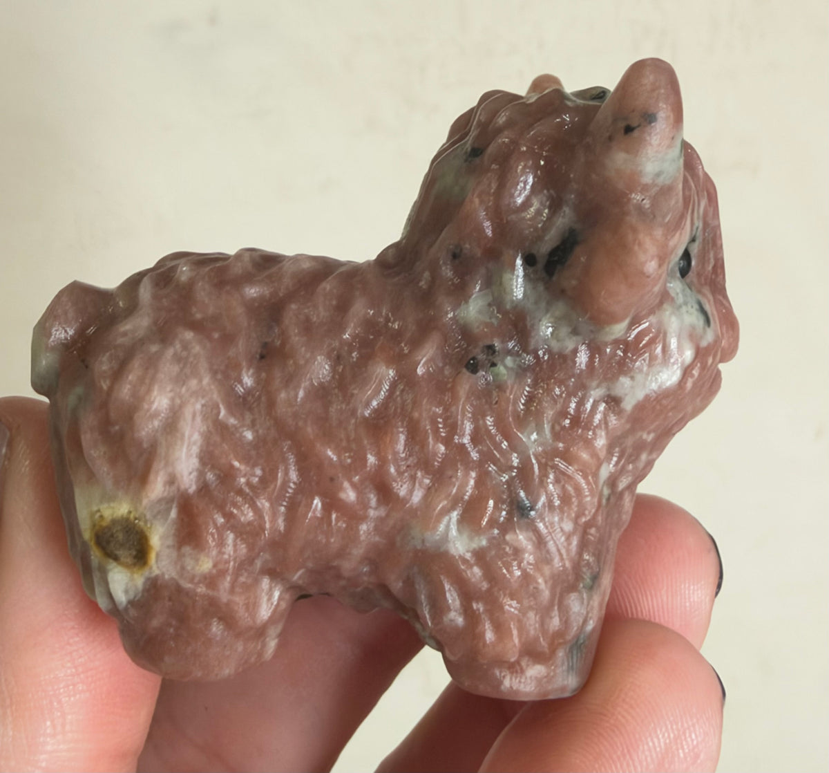 Highland Cow Peach Blossom Carving – 5–6 cm