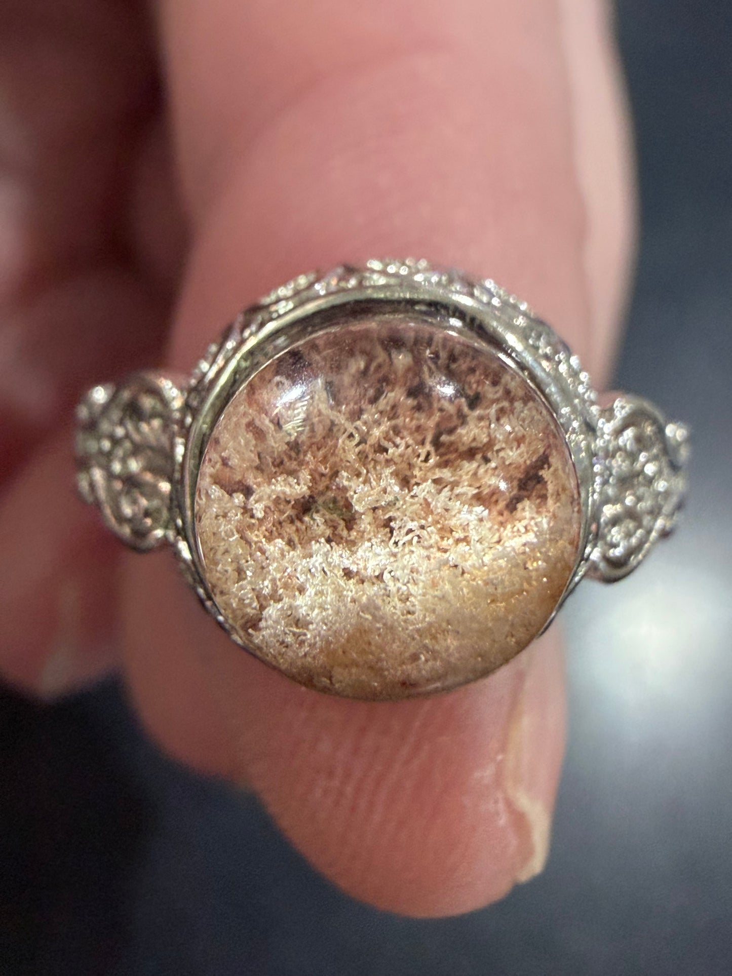 Natural Garden Quartz Ring | Adjustable Crystal Ring