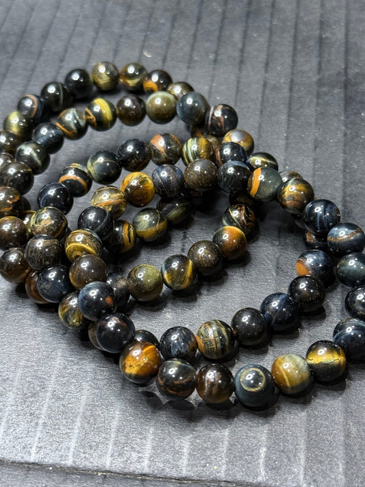 Blue Tiger’s Eye Bracelet (8mm) – Hawk’s Eye