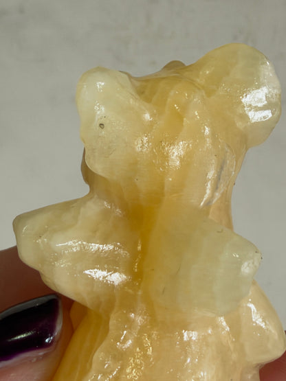 Baby Dragon Yellow Calcite Carving – 6 cm