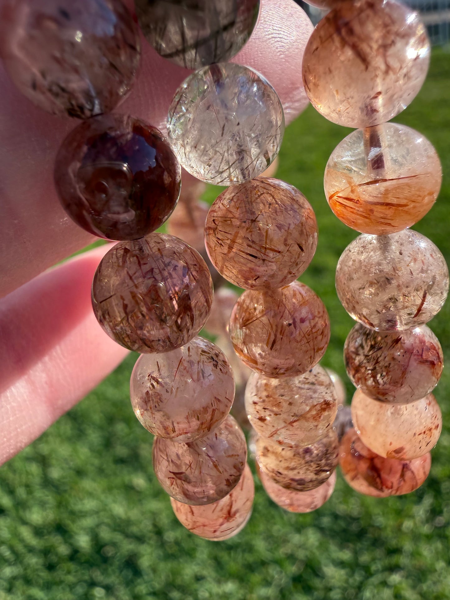 High Quality 8mm Mixed Rutile Quartz Bracelet