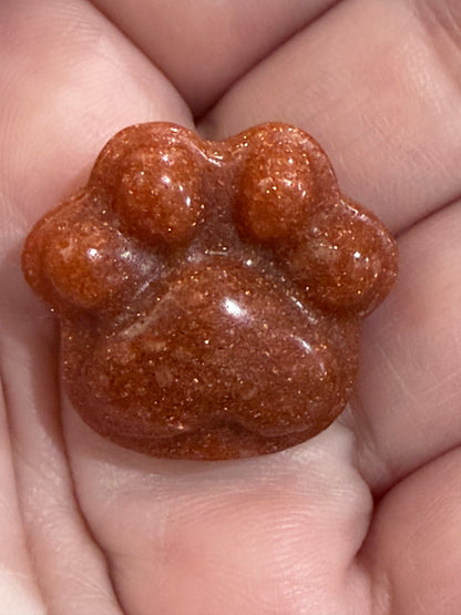 Paw Print Mini Crystal Carvings – Various Materials | 3cm