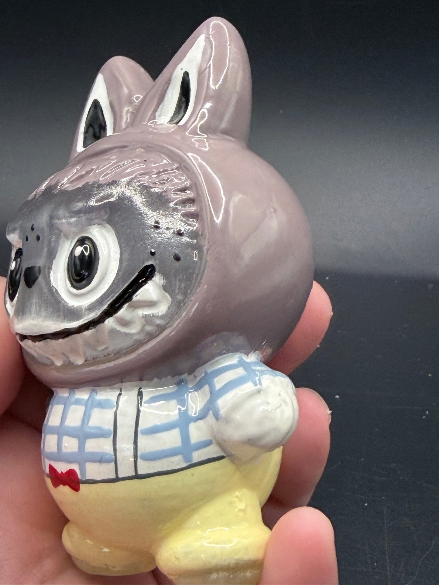 Hand-Painted Selenite large Labubu Figurine – 10cm