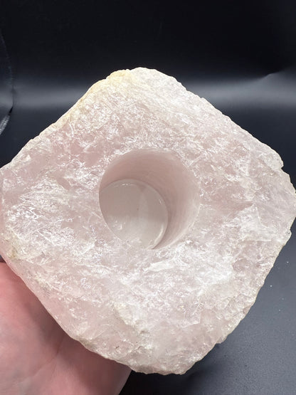 Rose Quartz Candle Holder