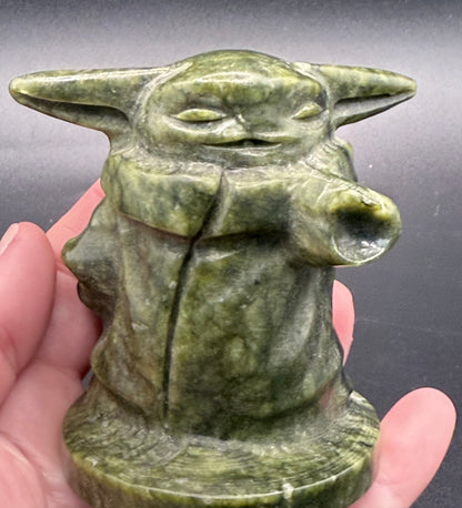 Baby Yoda (Grogu) in Serpentine Jade 342g 8cm