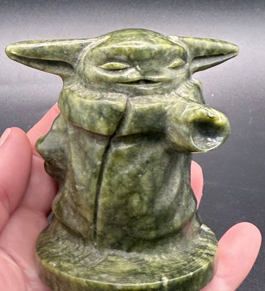 Baby Yoda (Grogu) in Serpentine Jade 342g 8cm