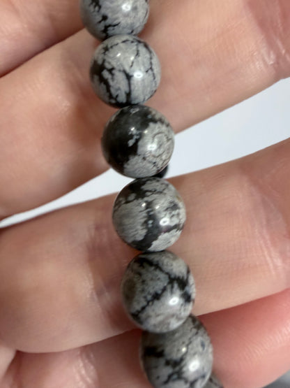 8mm Snowflake Obsidian Bracelet

Grounding • Protection • Emotional Balance